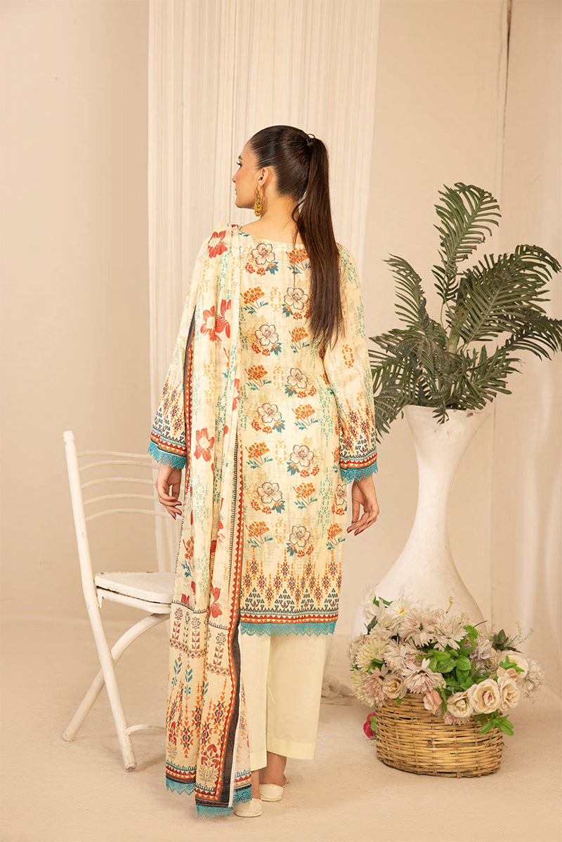 3PC PRINTED DORA LAWN SUITE